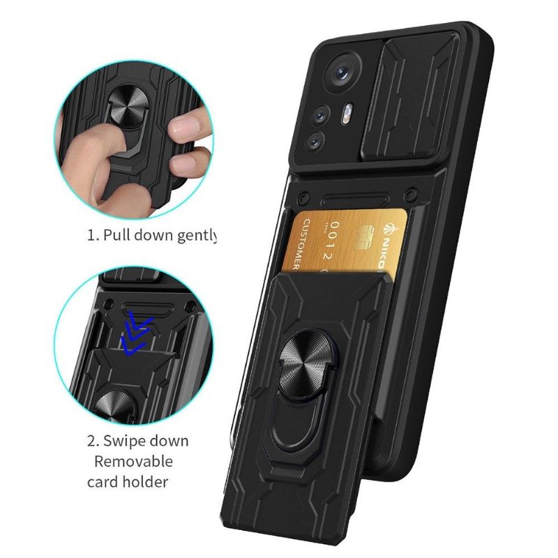 Kryt Na Xiaomi 12 Pro Funkce Podpory Posuvného Krytu Fotoaparátu + Držák Karty