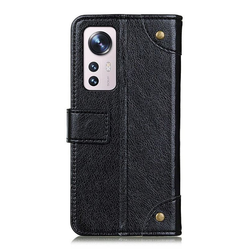 Pouzdra Na Xiaomi 12 Pro Nýty Z Umělé Kůže Simon