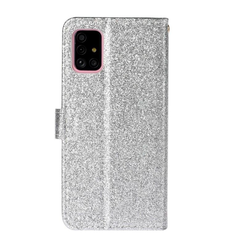 Flipové Pouzdro Na Samsung Galaxy A51 Flitry Z Umělé Kůže