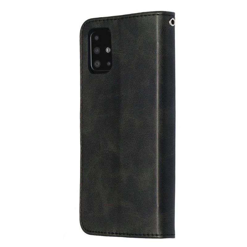 Flipové Pouzdro Na Samsung Galaxy A51 Kapsa Na Zip S Koženým Efektem