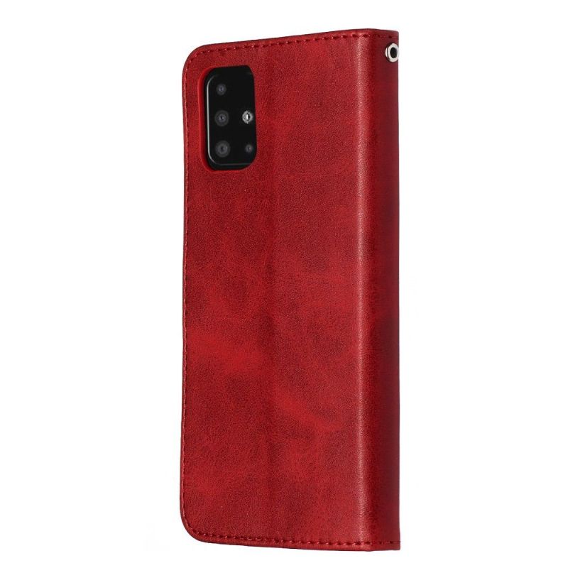 Flipové Pouzdro Na Samsung Galaxy A51 Kapsa Na Zip S Koženým Efektem