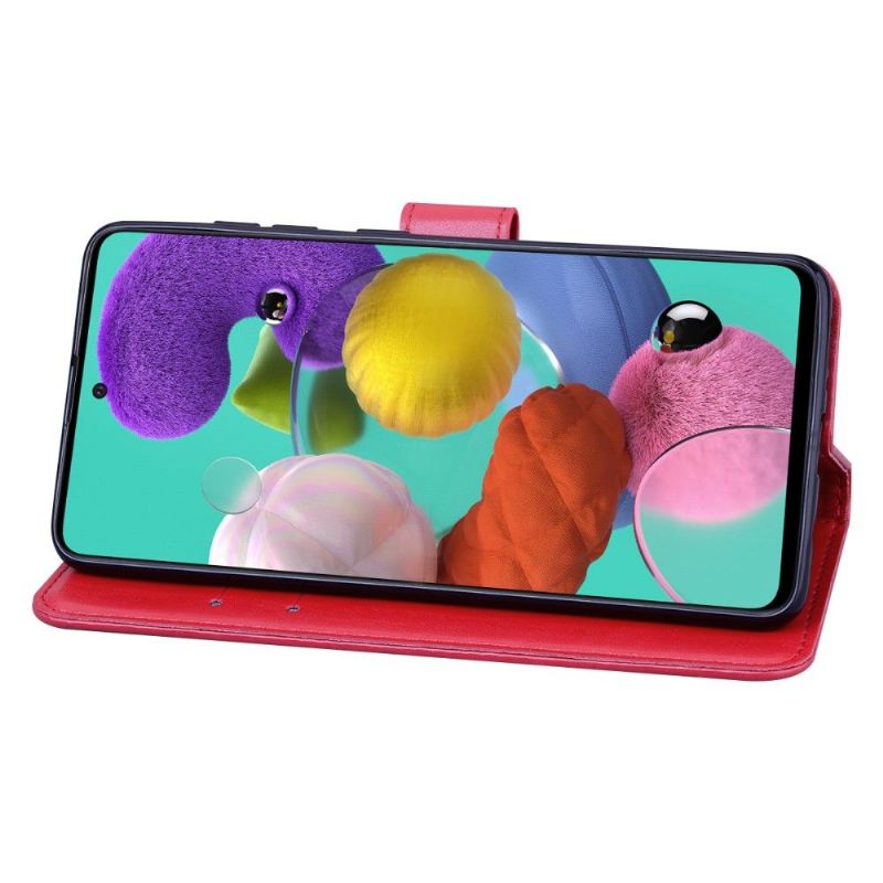Flipové Pouzdro Na Samsung Galaxy A51 Vzor Růže Z Imitace Kůže