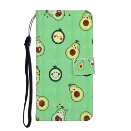 Kožené Pouzdro Na Samsung Galaxy A51 Kawaii Avokádo