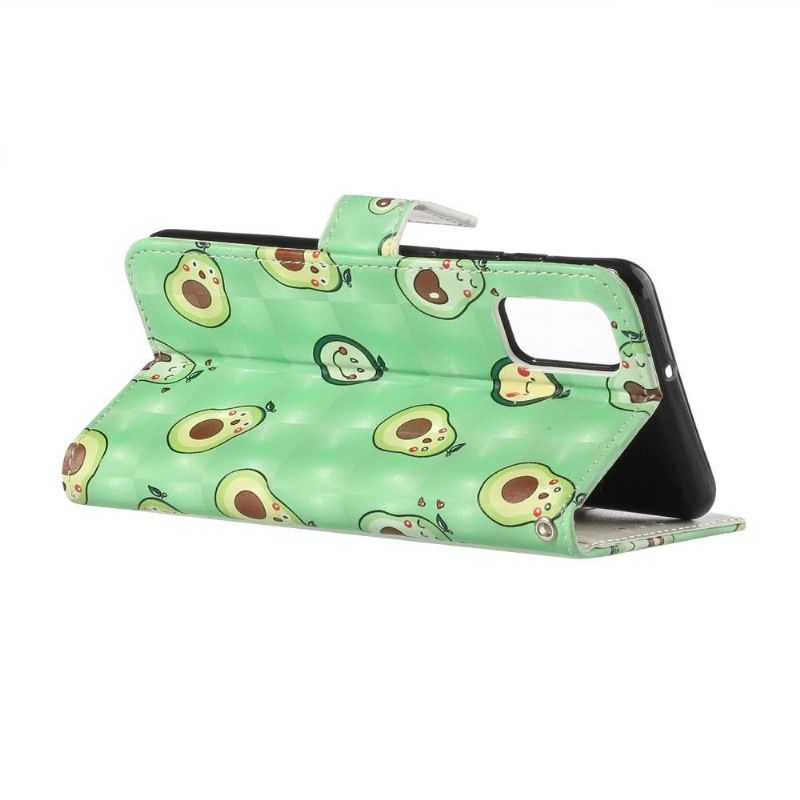 Kožené Pouzdro Na Samsung Galaxy A51 Kawaii Avokádo
