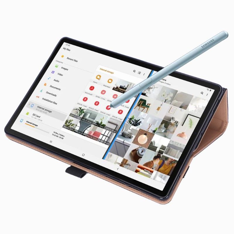 Flipové Pouzdro Na Samsung Galaxy Tab S6 Umělá Kůže S Rukojetí