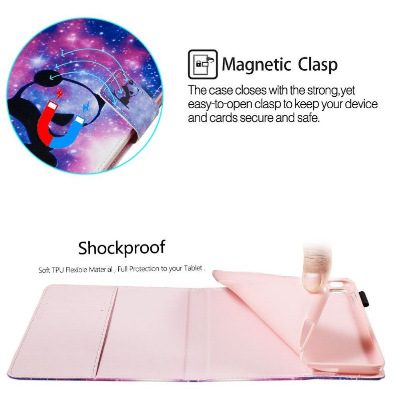 Kožené Pouzdro Folio Na Samsung Galaxy Tab S6 Snící Panda