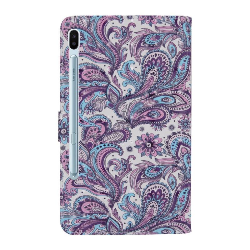 Kožené Pouzdro Na Samsung Galaxy Tab S6 Paisley Flower