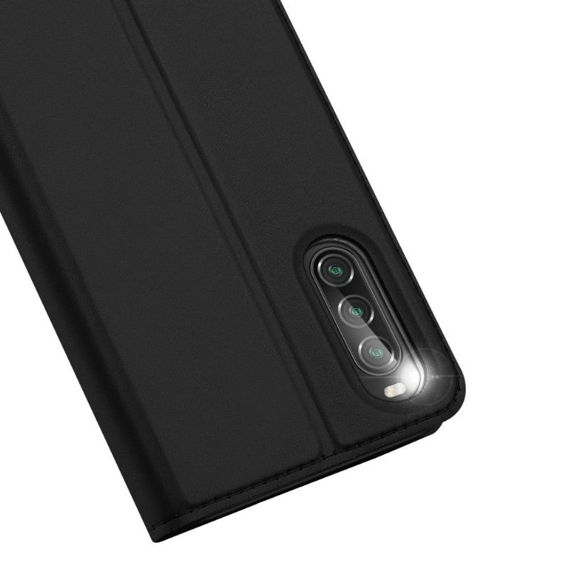 Kožené Pouzdro Folio Na Sony Xperia 10 II Obchodní Saténový Efekt