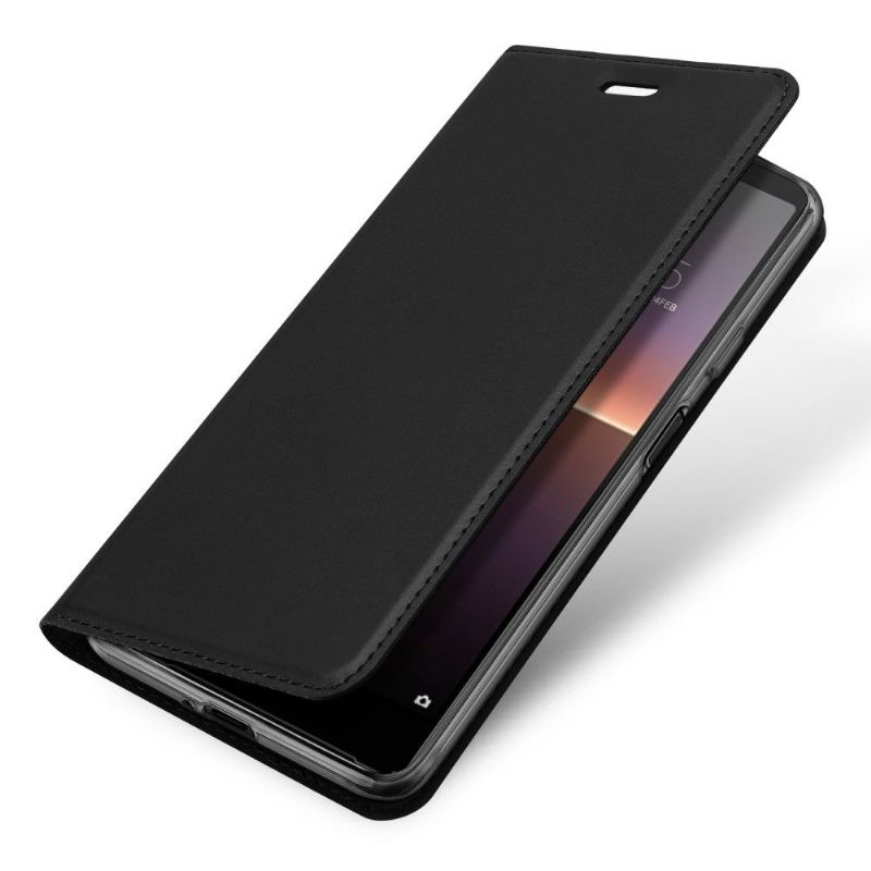 Kožené Pouzdro Folio Na Sony Xperia 10 II Obchodní Saténový Efekt