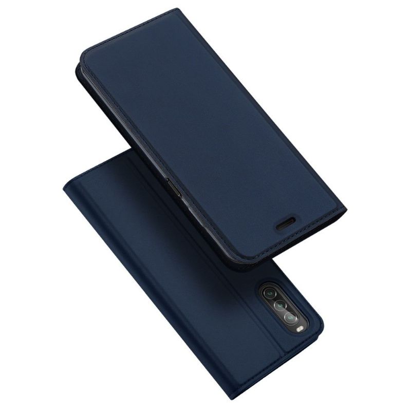 Kožené Pouzdro Folio Na Sony Xperia 10 II Obchodní Saténový Efekt