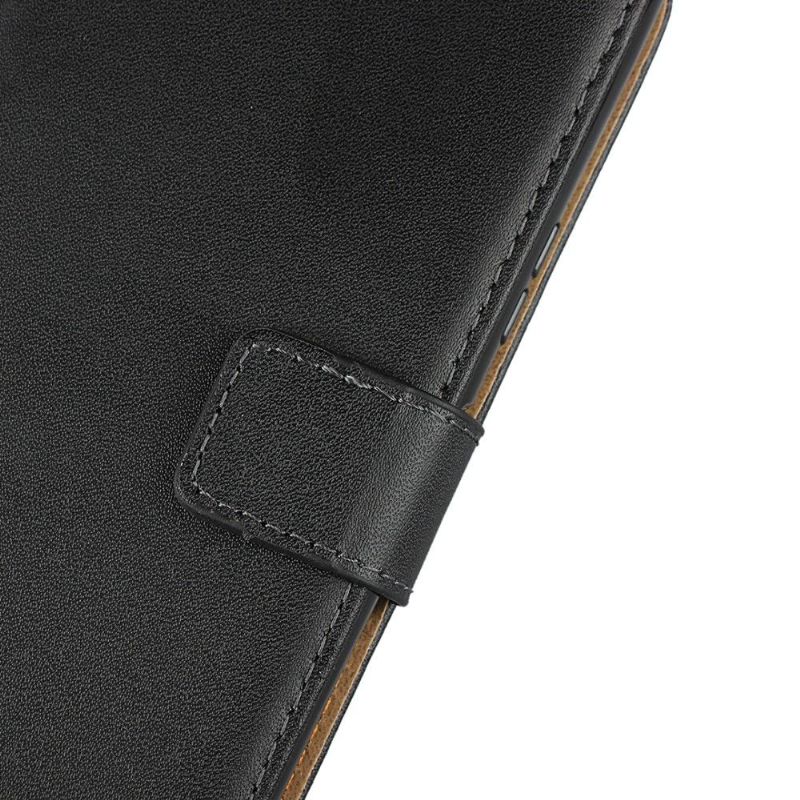 Kožené Pouzdro Folio Na Sony Xperia 10 II Peněženkové Pouzdro Flipové Pouzdro - Černá