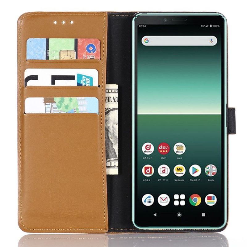 Pouzdra Na Sony Xperia 10 II Flipové Pouzdro Efekt Retro Kůže